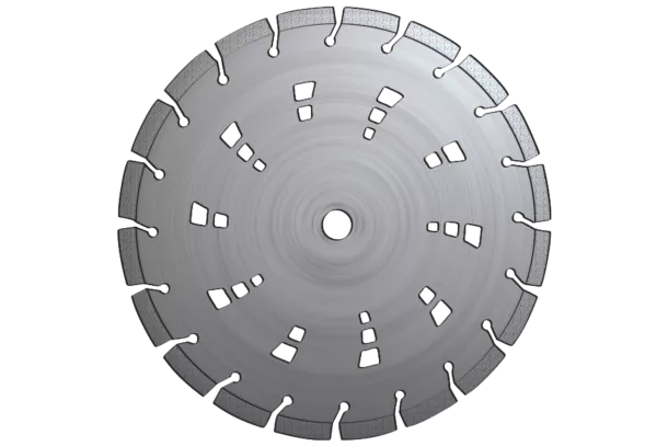 Illustration Disque à segments avec encoches gouttes d’eau inclinées et tôle ventilée