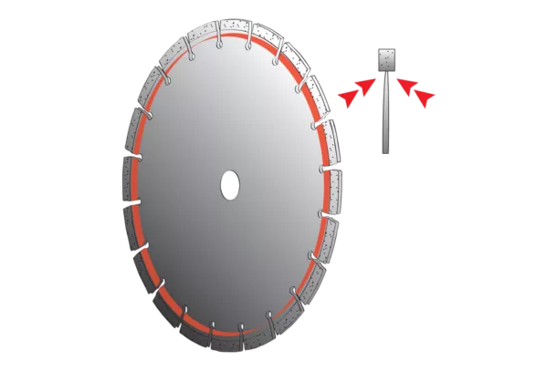 illustration laminage sous segment disque diamant